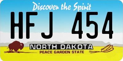 ND license plate HFJ454
