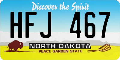 ND license plate HFJ467