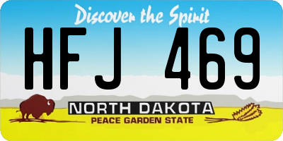 ND license plate HFJ469
