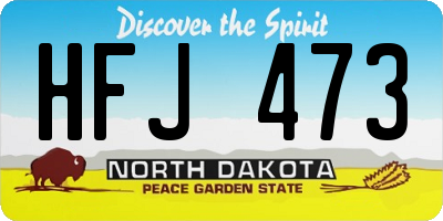 ND license plate HFJ473