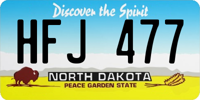 ND license plate HFJ477