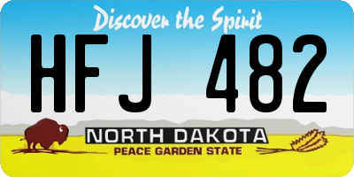 ND license plate HFJ482