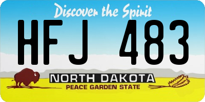 ND license plate HFJ483