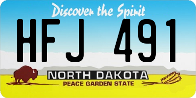ND license plate HFJ491