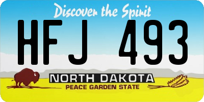 ND license plate HFJ493