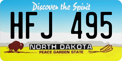 ND license plate HFJ495