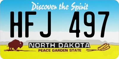 ND license plate HFJ497