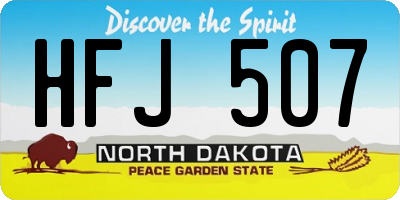 ND license plate HFJ507