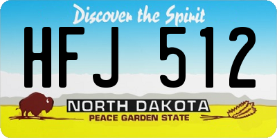 ND license plate HFJ512
