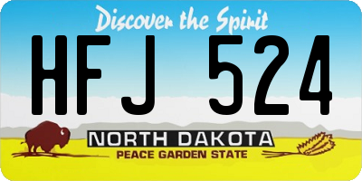 ND license plate HFJ524