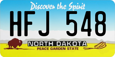 ND license plate HFJ548