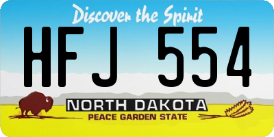 ND license plate HFJ554