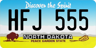 ND license plate HFJ555