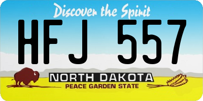 ND license plate HFJ557