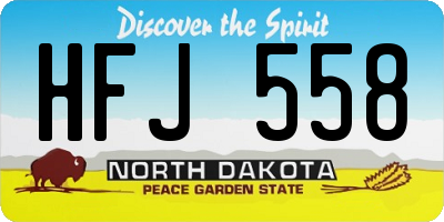 ND license plate HFJ558