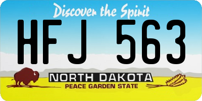 ND license plate HFJ563