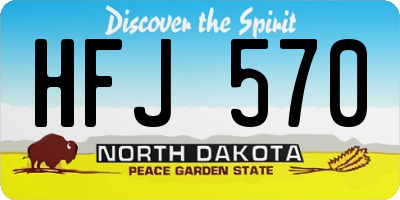 ND license plate HFJ570