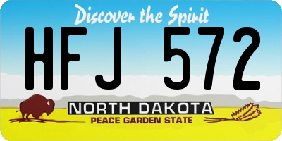 ND license plate HFJ572
