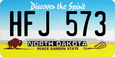 ND license plate HFJ573
