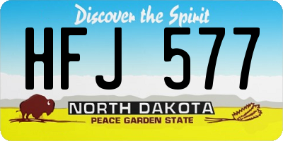 ND license plate HFJ577