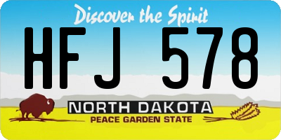 ND license plate HFJ578