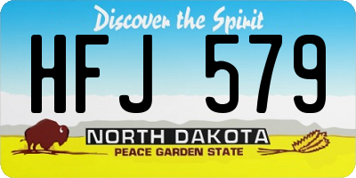 ND license plate HFJ579
