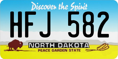 ND license plate HFJ582