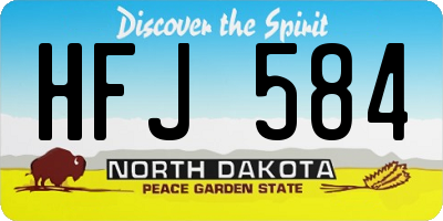 ND license plate HFJ584