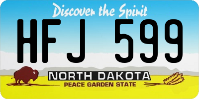 ND license plate HFJ599