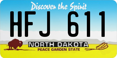 ND license plate HFJ611