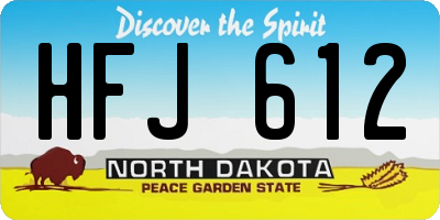 ND license plate HFJ612