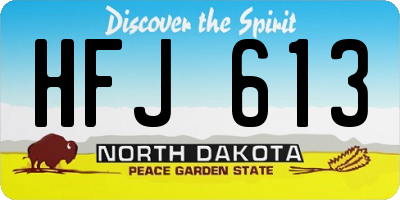 ND license plate HFJ613