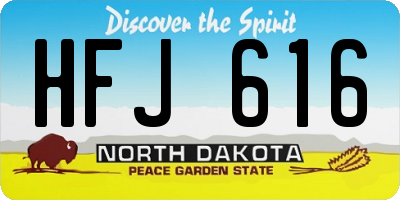 ND license plate HFJ616
