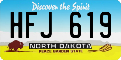 ND license plate HFJ619