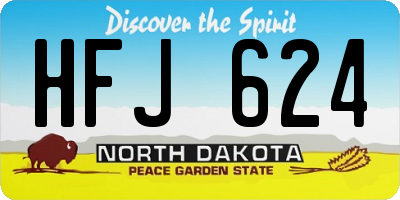 ND license plate HFJ624