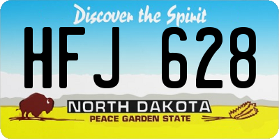 ND license plate HFJ628