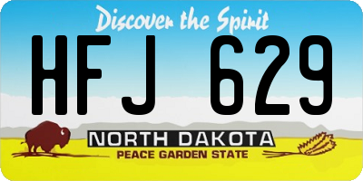 ND license plate HFJ629