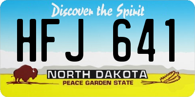ND license plate HFJ641
