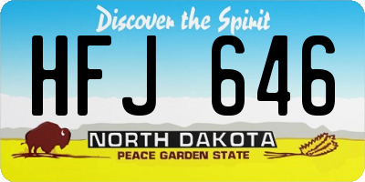 ND license plate HFJ646