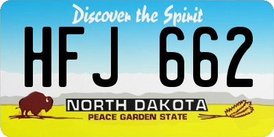 ND license plate HFJ662