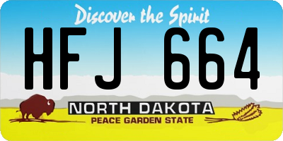ND license plate HFJ664