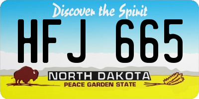 ND license plate HFJ665