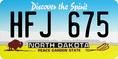 ND license plate HFJ675