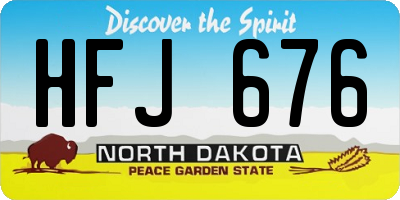 ND license plate HFJ676