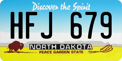 ND license plate HFJ679