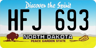 ND license plate HFJ693