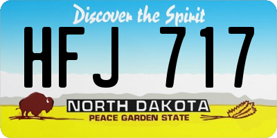 ND license plate HFJ717