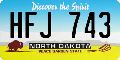 ND license plate HFJ743
