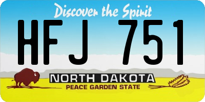 ND license plate HFJ751