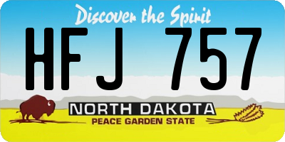 ND license plate HFJ757